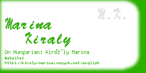 marina kiraly business card